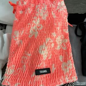 Triangl Floral Drawstring Bag for Swimsuits Bikinis Beach Travel Pouch